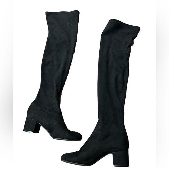 Shoes - Over the knee vegan suede boots